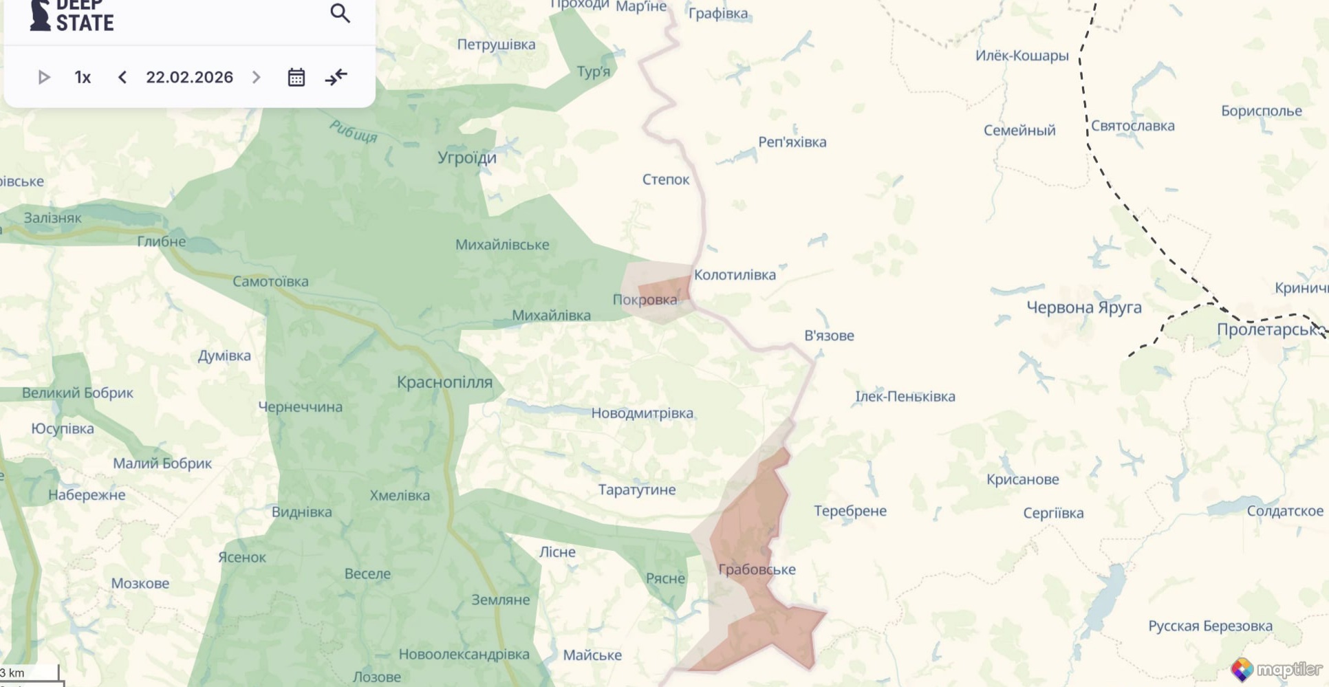 Орієнтовна карта бойових дій на 22 лютого о 23:14/DeepStateMap Орієнтовна карта бойових дій на 22 лютого о 23:14/DeepStateMap