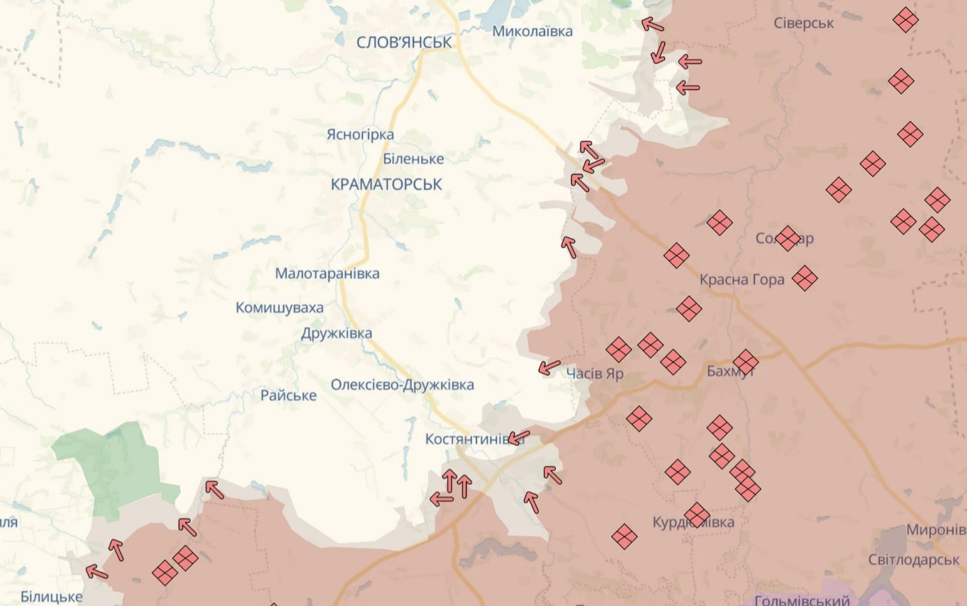 Орієнтовна карта бойових дій на 3 липня о 15:16/DeepStateMap