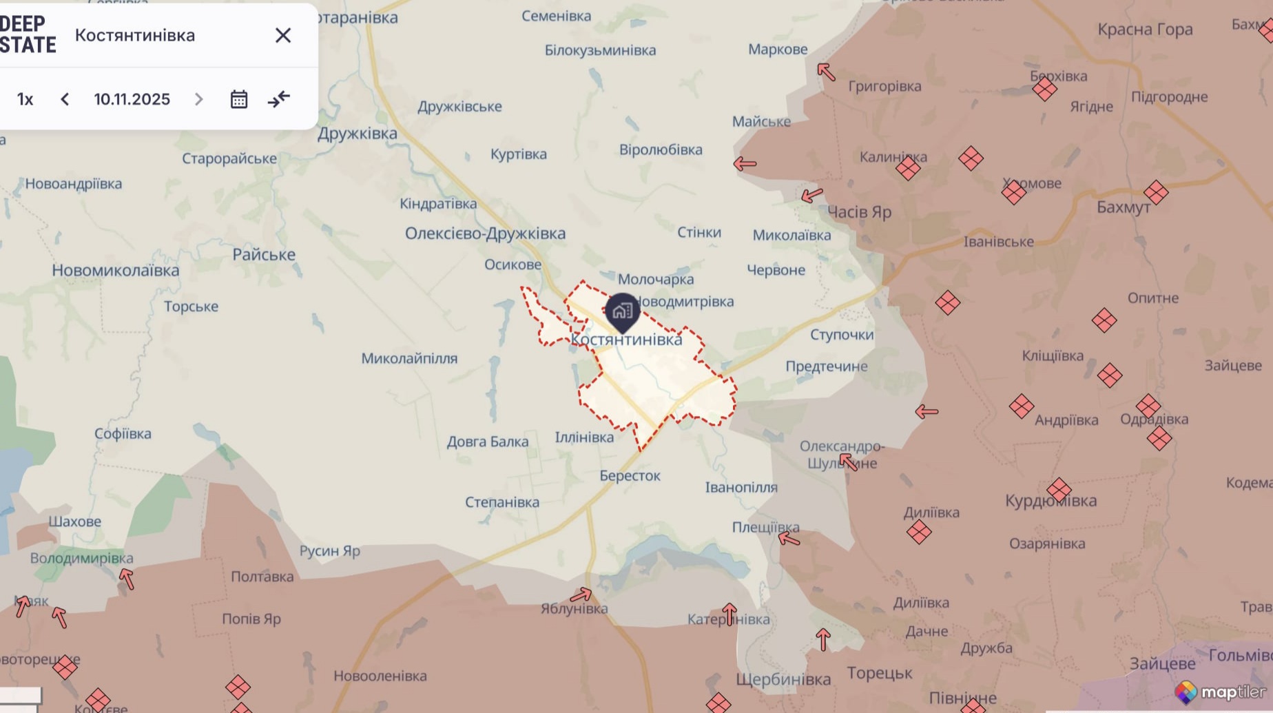 Орієнтовна карта бойових дій станом на 11 листопада о 23:50/DeepStateMap Орієнтовна карта бойових дій станом на 11 листопада о 23:50/DeepStateMap