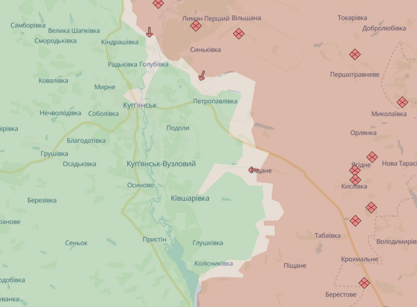 Орієнтовна карта бойових дій на 20 червня о 23:02/DeepStateMap