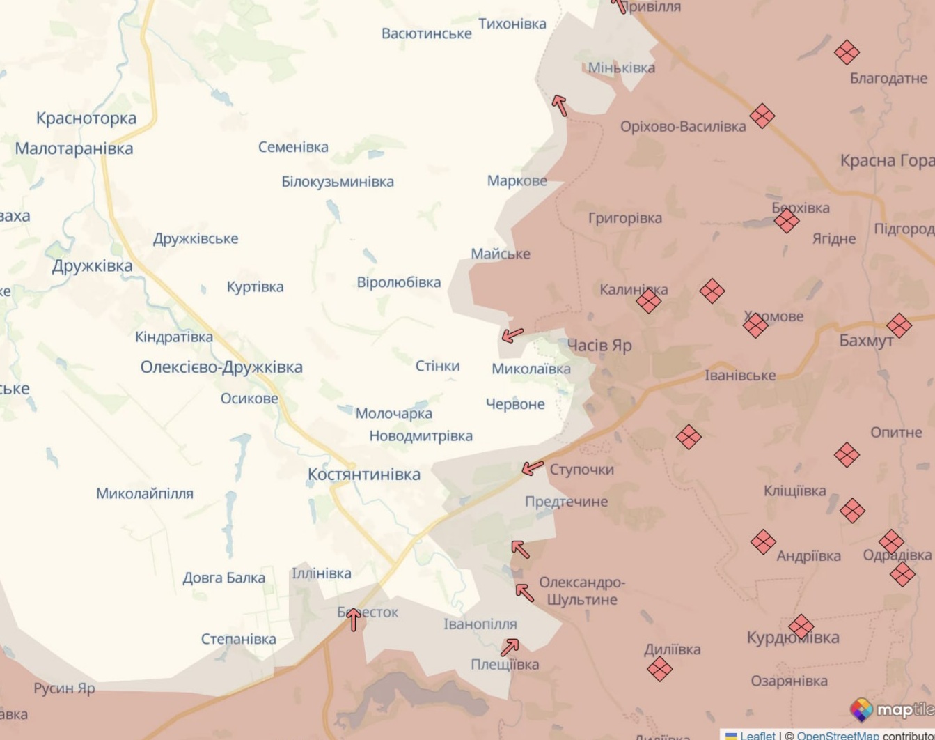 Орієнтовна карта бойових дій на 20 квітня о 23:09/DeepStateMap