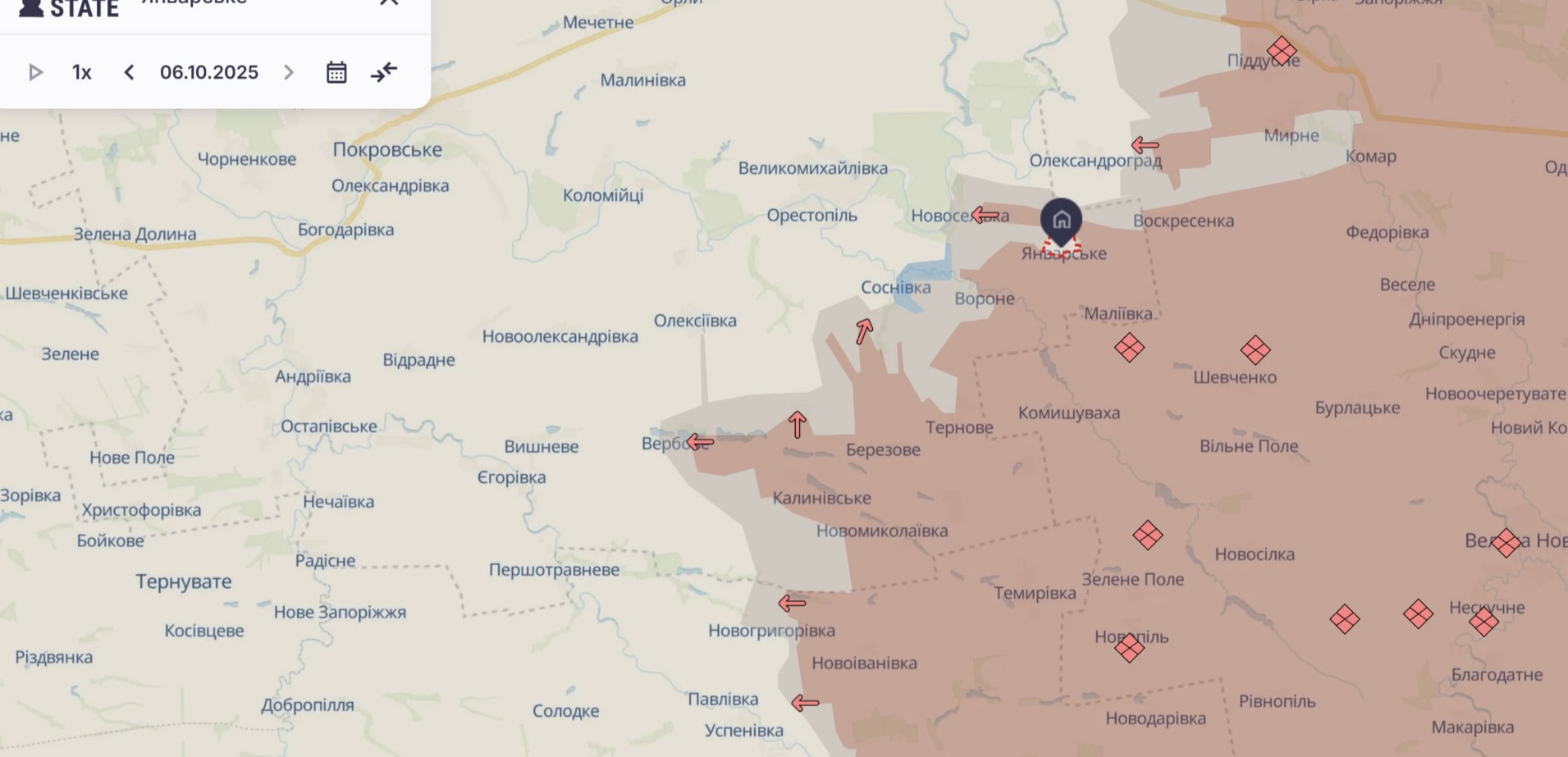 Ориентировочная карта боевых действий на 7 октября в 10:20/DeepStateMap Ориентировочная карта боевых действий на 7 октября в 10:20/DeepStateMap