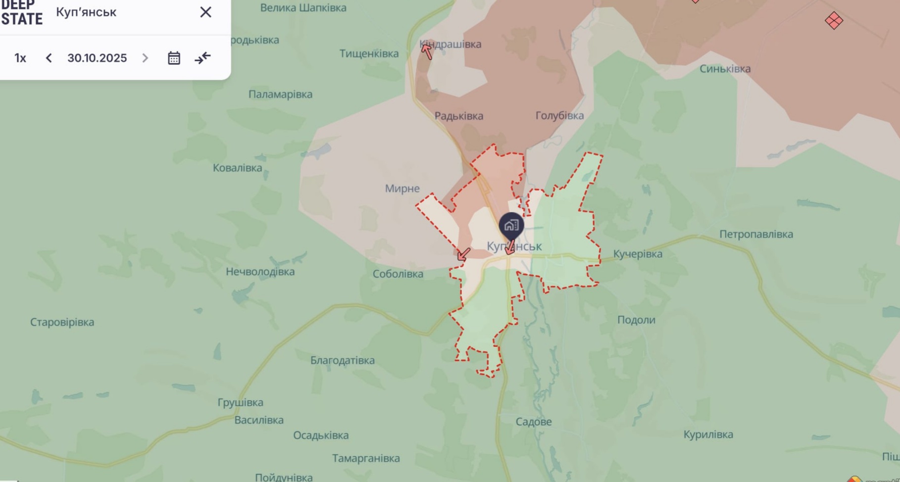 Ориентировочная карта боевых действий на 1 ноября в 14:10/DeepStateMap Ориентировочная карта боевых действий на 1 ноября в 14:10/DeepStateMap