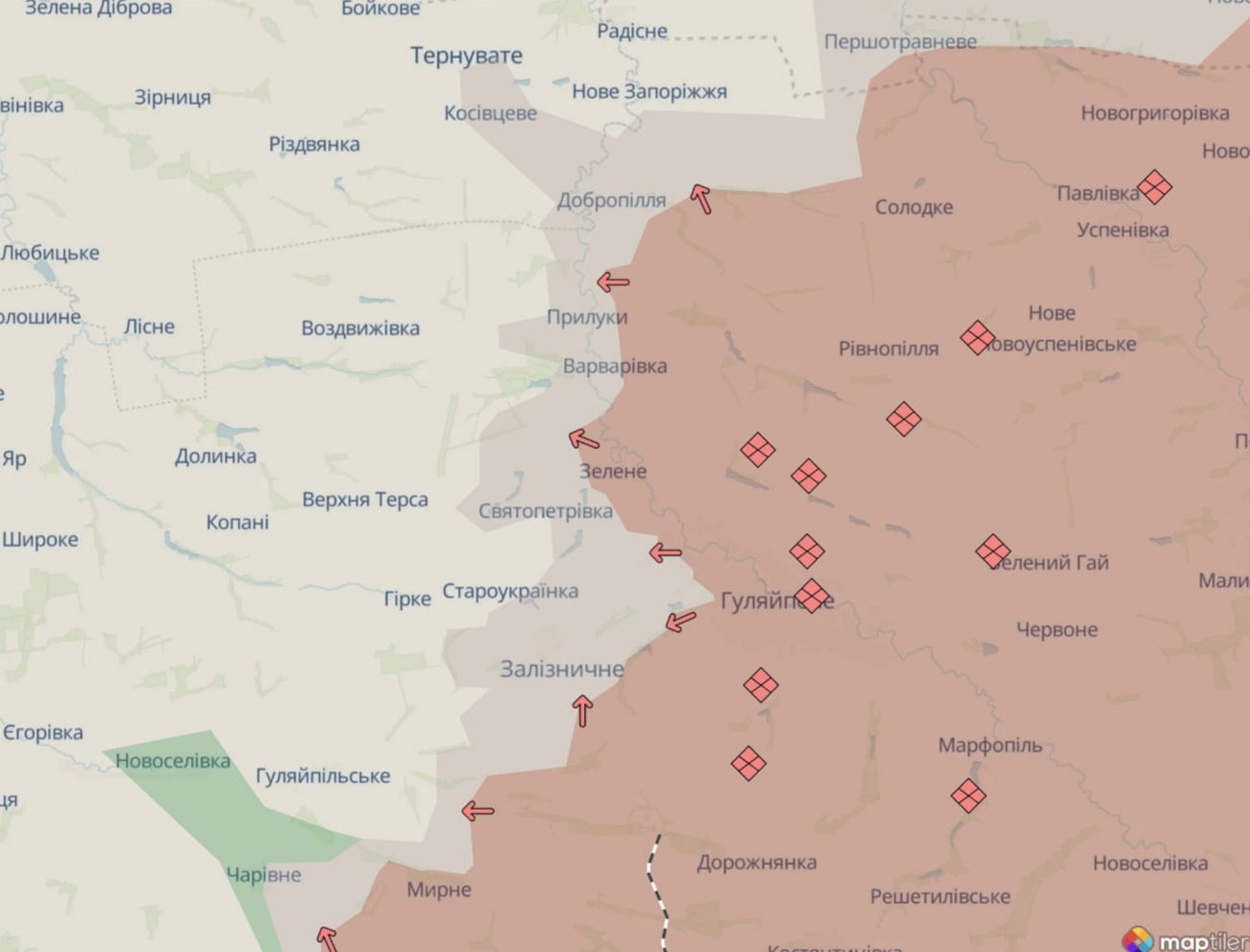 Ориентировочная карта боевых действий на 1 июня в 22:55/DeepStateMap