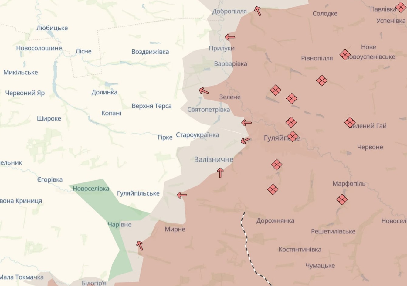 Орієнтовна карта бойових дій на 20 червня о 23:02/DeepStateMap