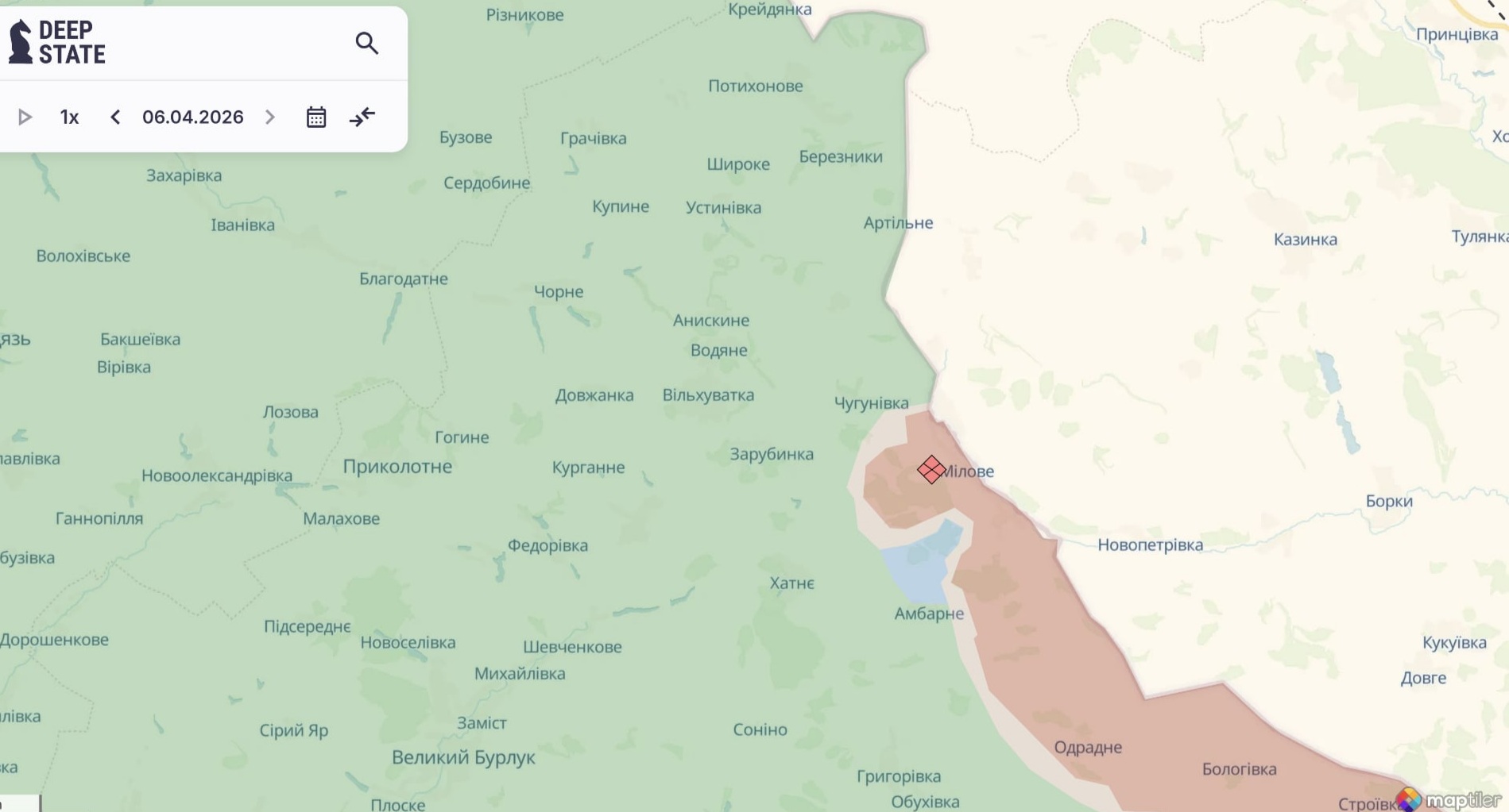 Орієнтовна карта бойових дій на 6 квітня о 01:59/DeepStateMap