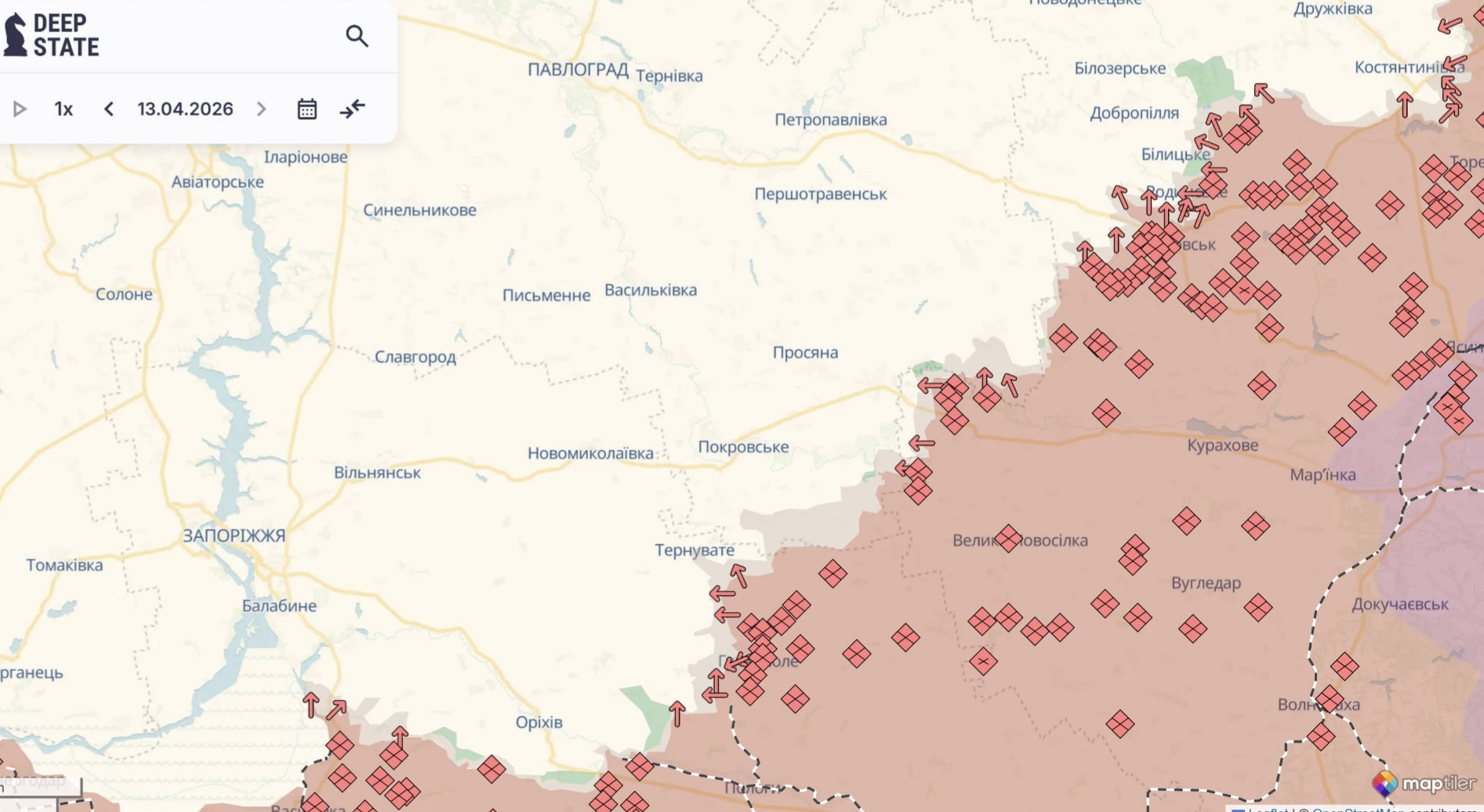 Орієнтовна карта бойових дій на 24 березня о 23:49/DeepStateMap