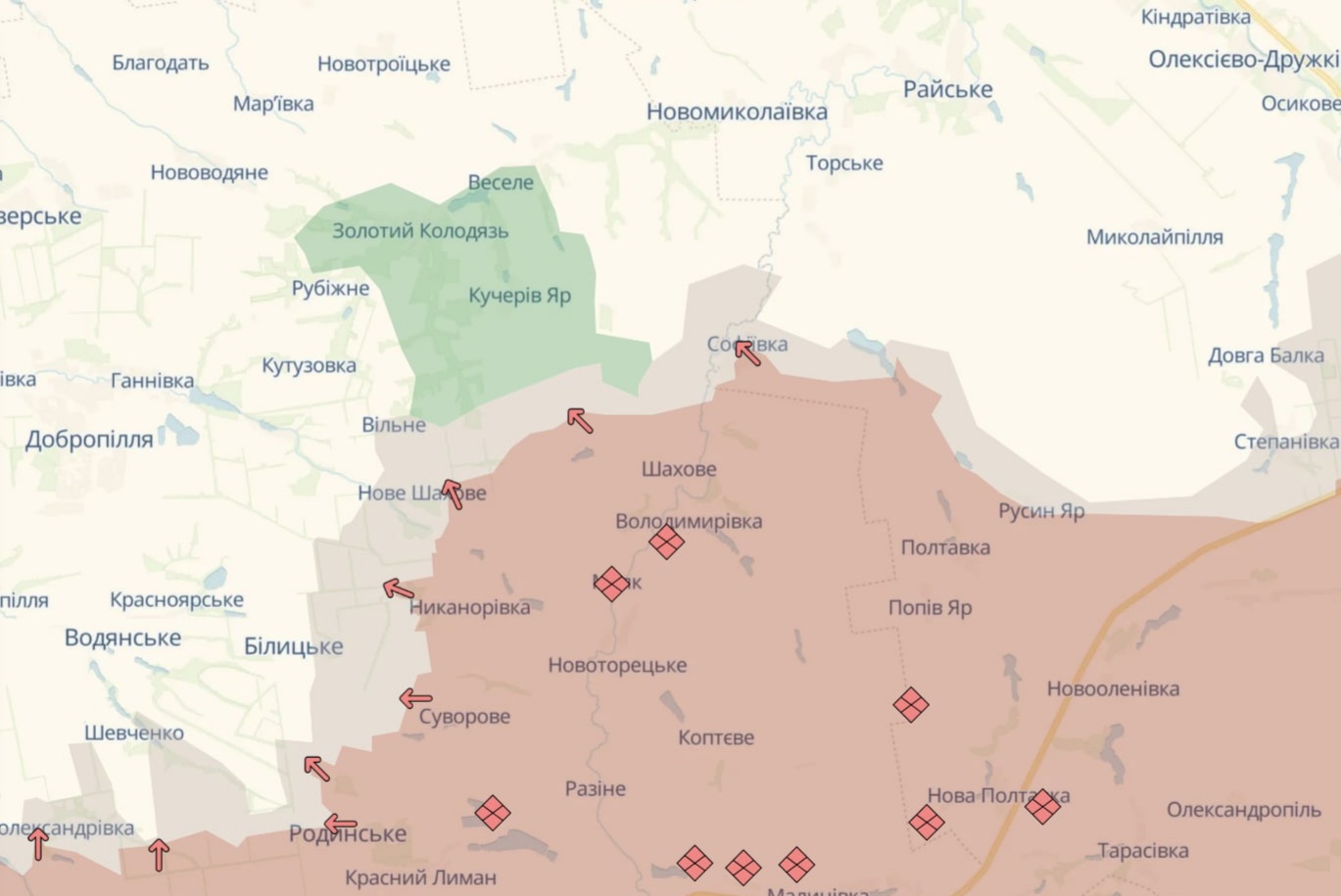 Орієнтовна карта бойових дій на 7 серпня о 22:31/DeepStateMap