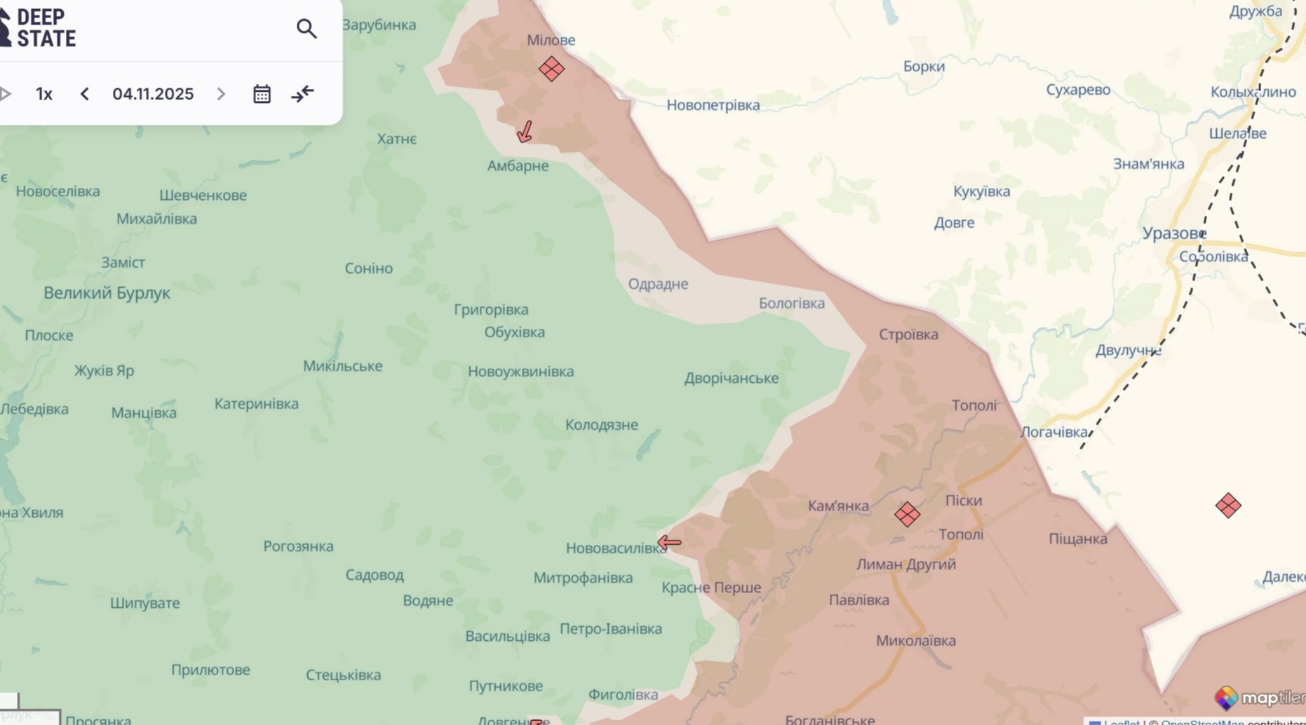 Орієнтовна карта бойових дій станом на 3 листопада о 23:33 / DeepStateMap Орієнтовна карта бойових дій станом на 3 листопада о 23:33 / DeepStateMap