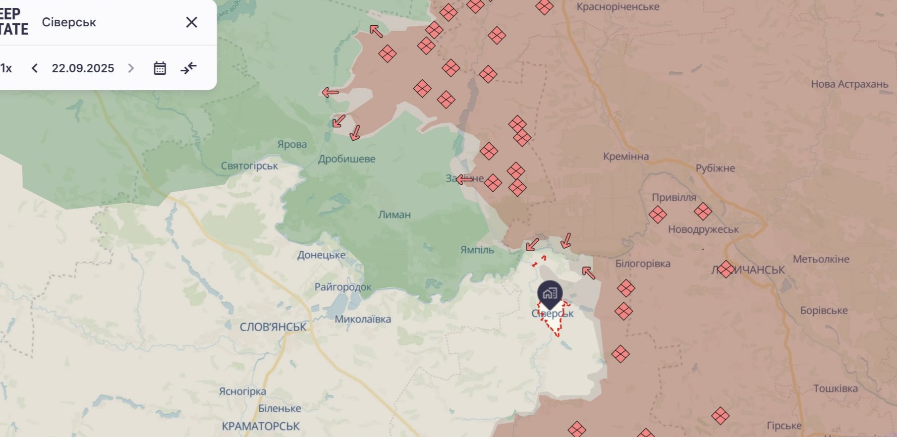 Ориентировочная карта боевых действий на 24 сентября в 12:40/DeepStateMap Ориентировочная карта боевых действий на 24 сентября в 12:40/DeepStateMap