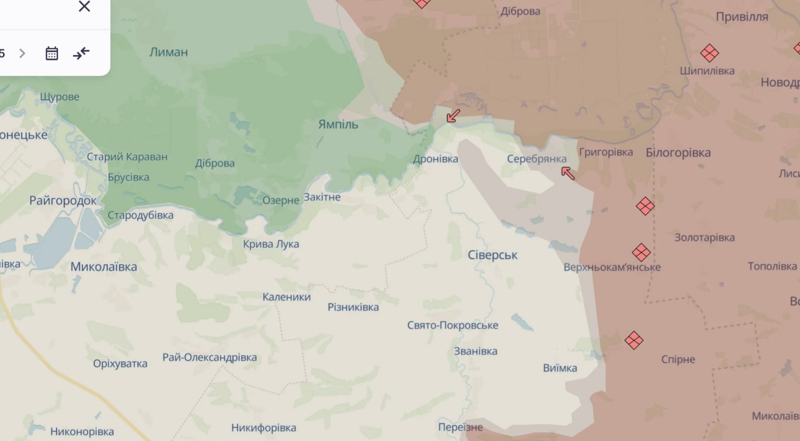 Ориентировочная карта боевых действий на 25 сентября в 13:10 / DeepStateMap