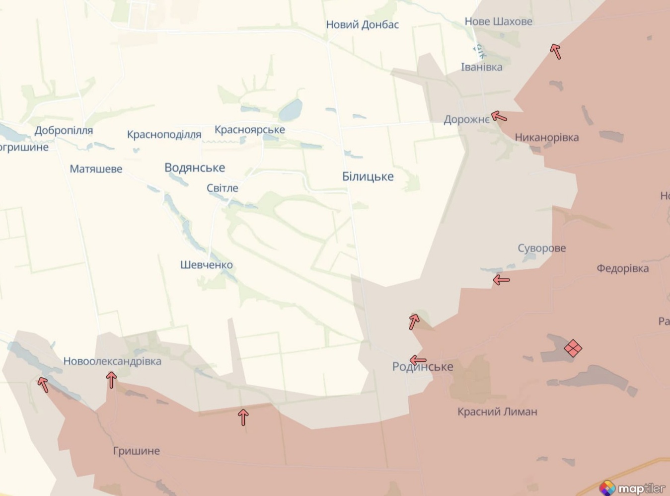 Орієнтовна карта бойових дій станом на 26 червня о 21:55 / DeepStateMap