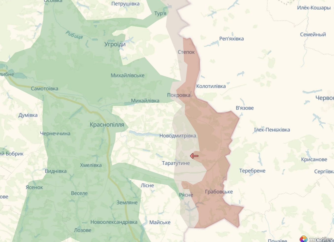 Орієнтовна карта бойових дій на 2 серпня о 23:02/DeepStateMap