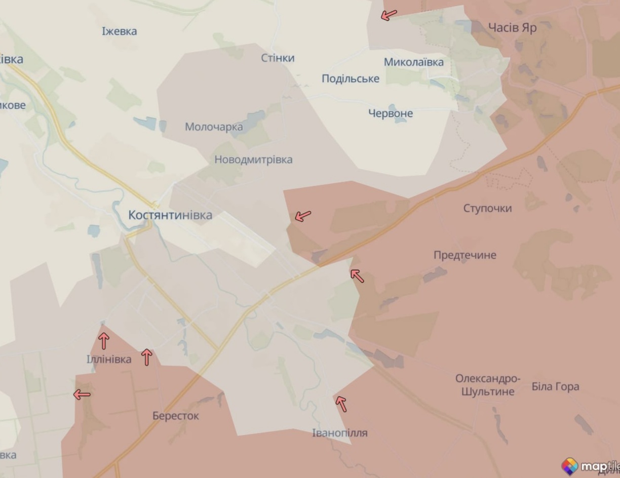 Орієнтовна карта бойових дій на 1 серпня о 22:24/DeepStateMap