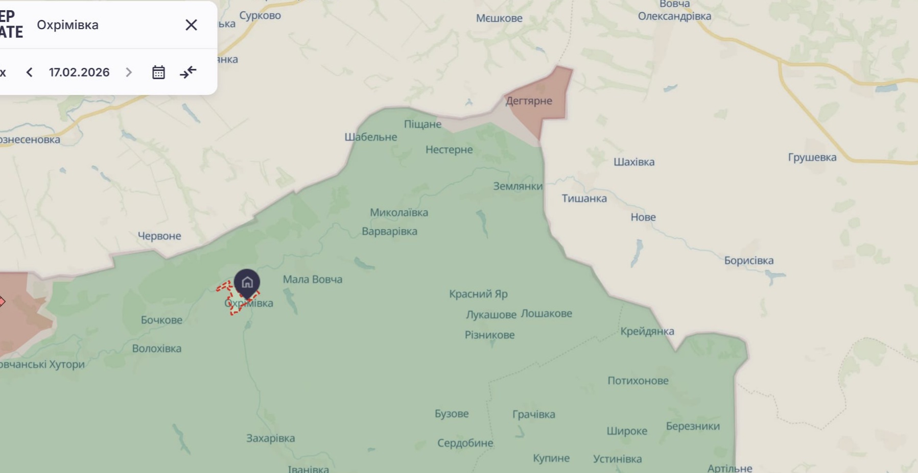 Ориентировочная карта боевых действий на 17 февраля в 23:46/DeepStateMap Ориентировочная карта боевых действий на 17 февраля в 23:46/DeepStateMap