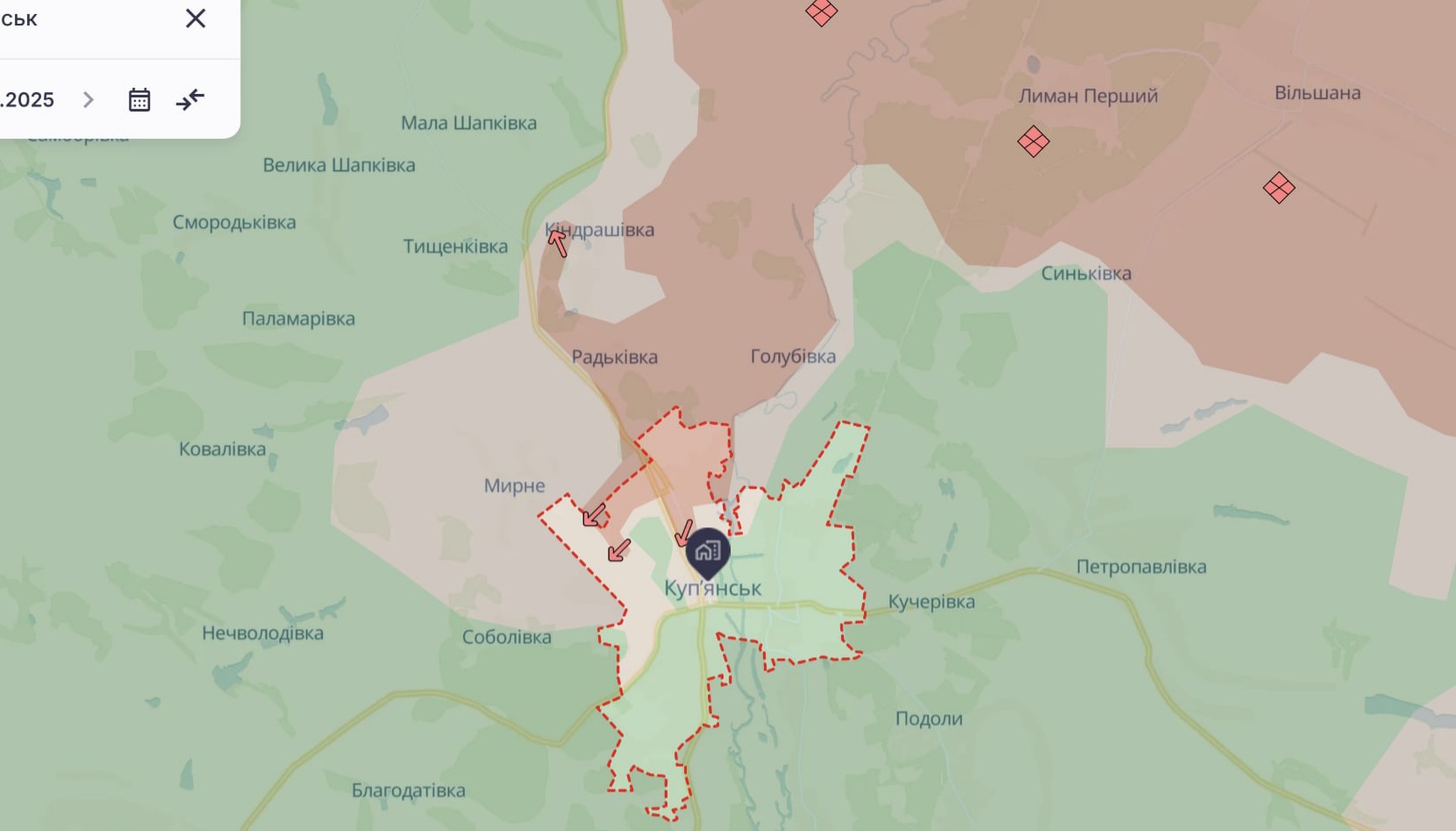 Орієнтовна карта бойових дій станом на 1 жовтня о 13:20 / DeepStateMap