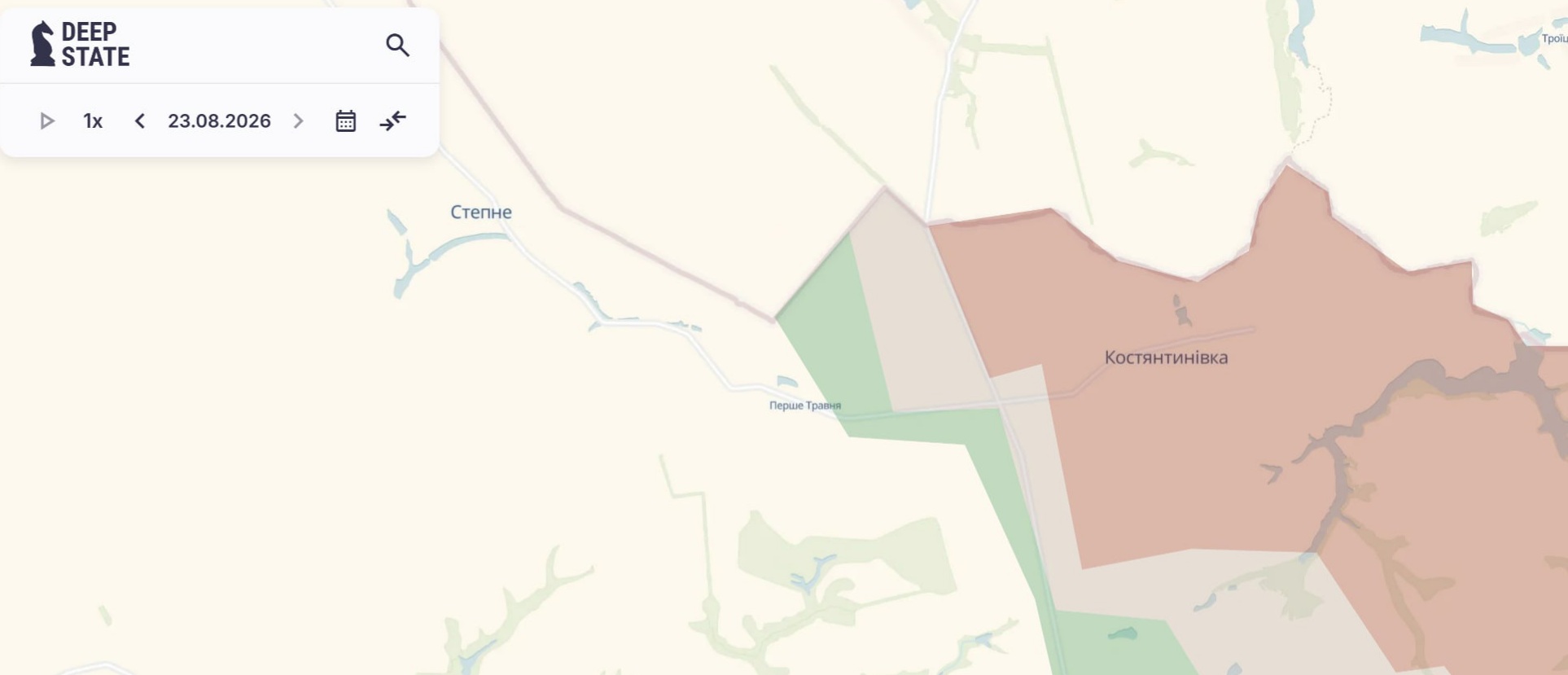 Орієнтовна карта бойових дій на 23 серпня о 21:29/DeepStateMap