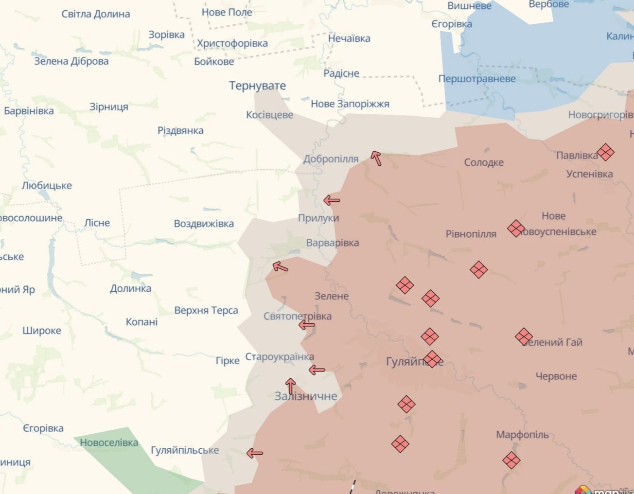 Орієнтовна карта бойових дій на 20 серпня о 16:18/DeepStateMap