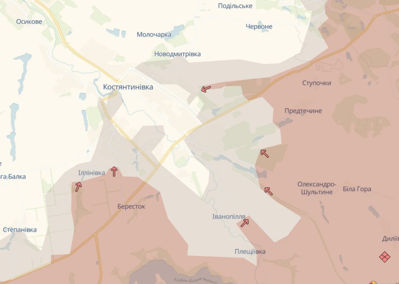 Орієнтовна карта бойових дій на 20 червня о 23:02/DeepStateMap