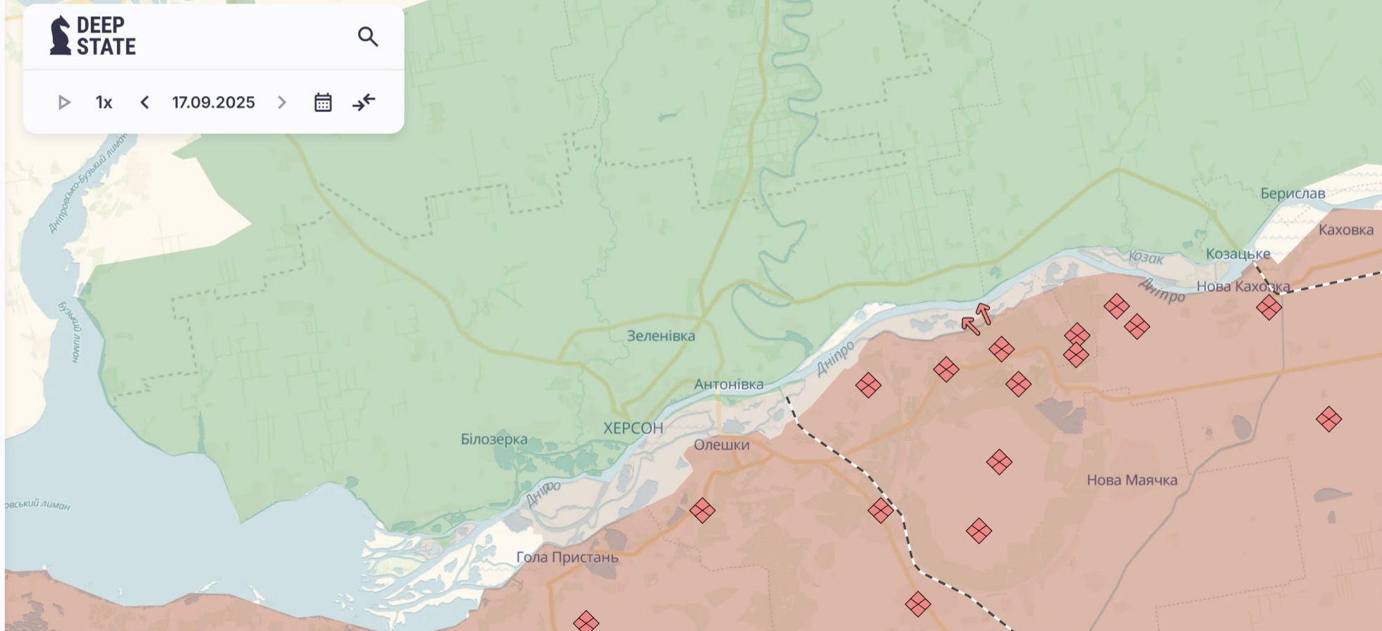 Орієнтовна карта бойових дій станом на 18 вересня о 12:50/DeepStateMap Орієнтовна карта бойових дій станом на 18 вересня о 12:50/DeepStateMap