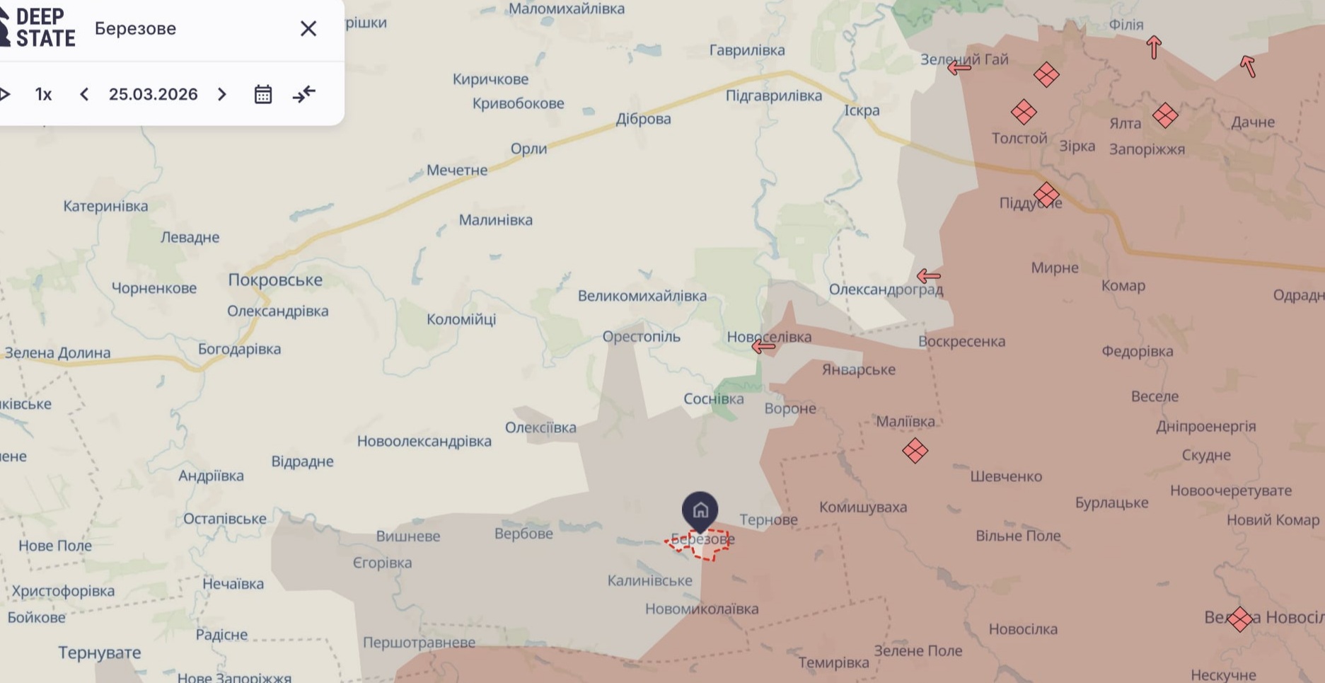 Ориентировочная карта боевых действий на 28 марта в 23:38/DeepStateMap