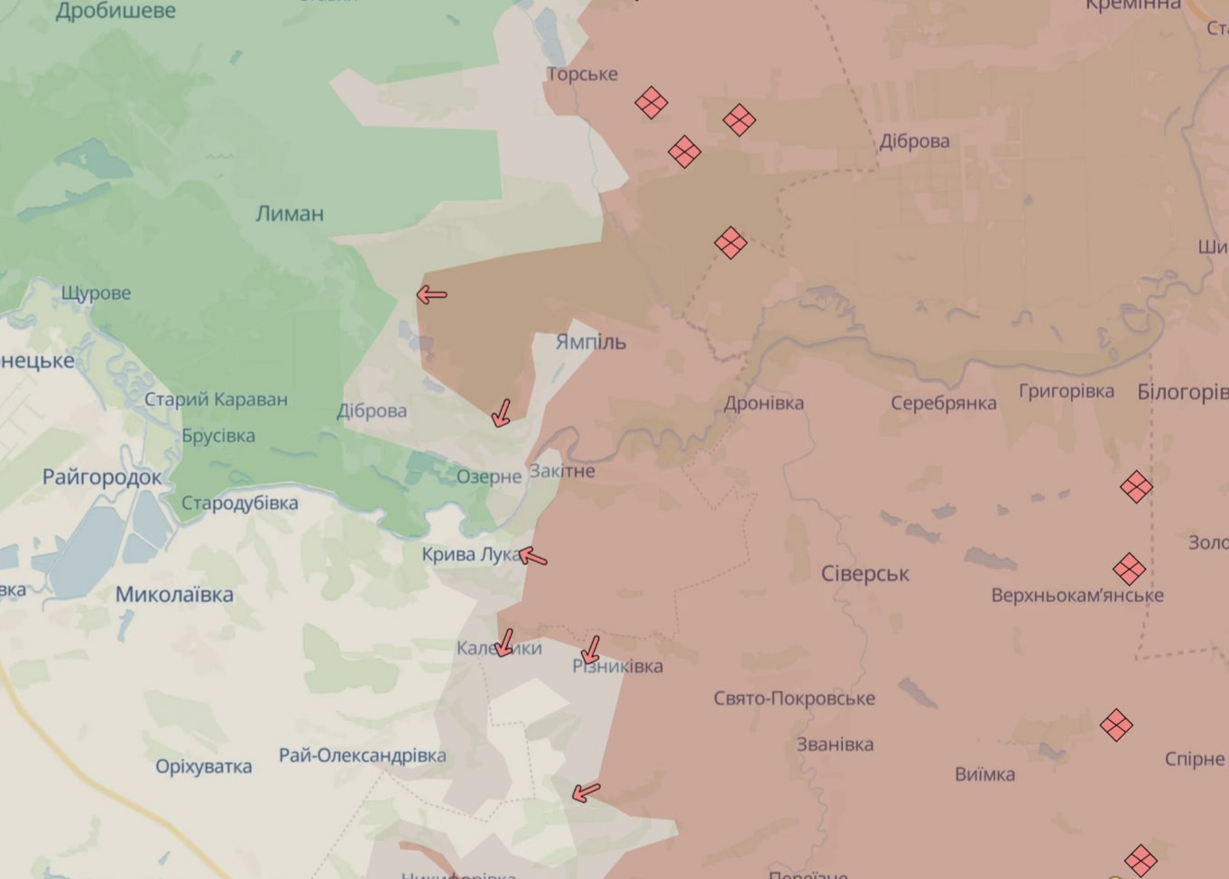 Орієнтовна карта бойових дій станом на 12 червня о 16:48 / DeepStateMap