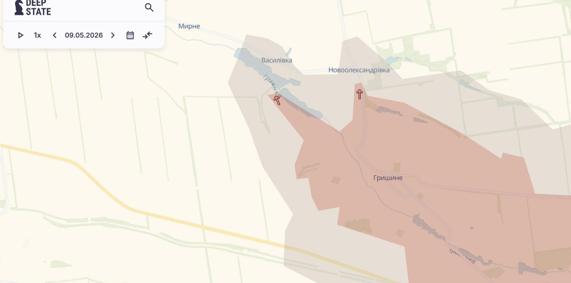 Орієнтовна карта бойових дій станом на 10 травня о 22:32 / DeepStateMap Орієнтовна карта бойових дій станом на 10 травня о 22:32 / DeepStateMap