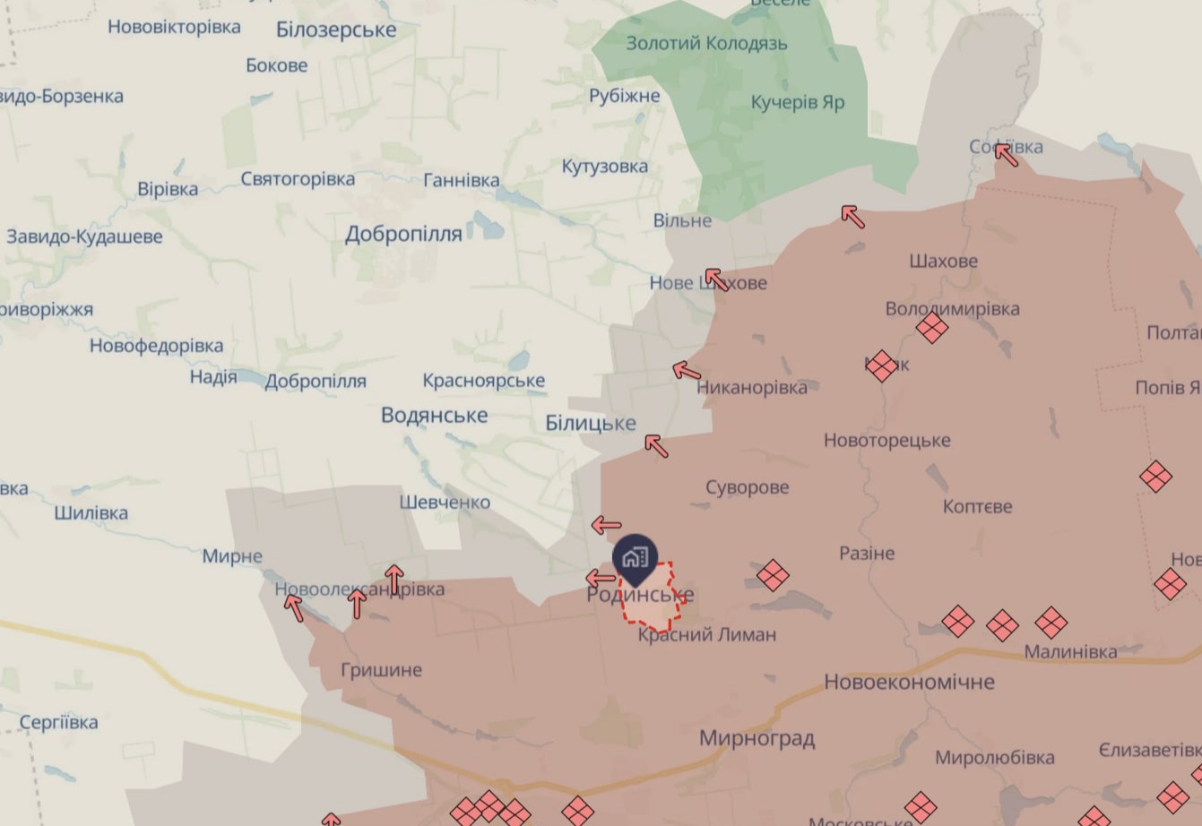 Орієнтовна карта бойових дій на 22 серпня о 14:41/DeepStateMap