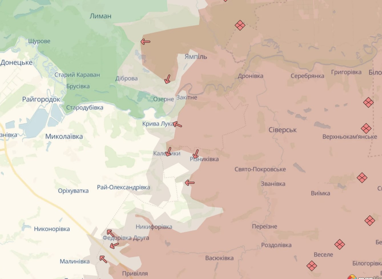 Орієнтовна карта бойових дій на 20 червня о 23:02/DeepStateMap