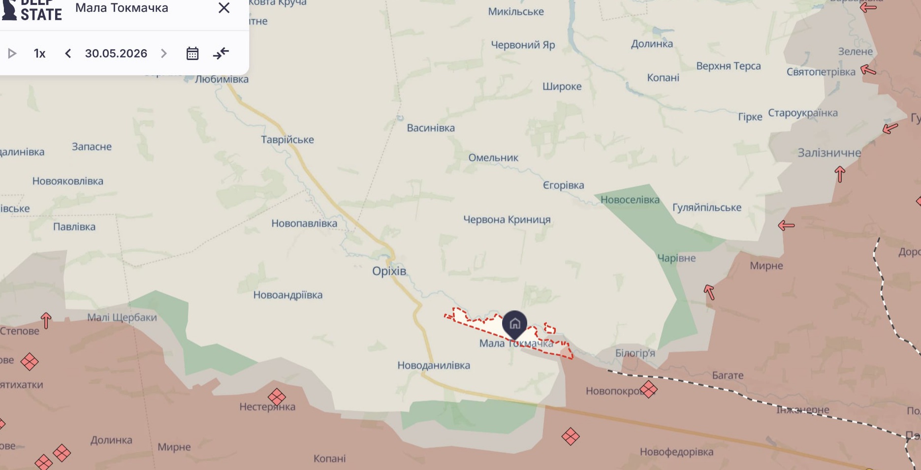 Орієнтовна карта бойових дій на 30 травня о 10:01/DeepStateMap