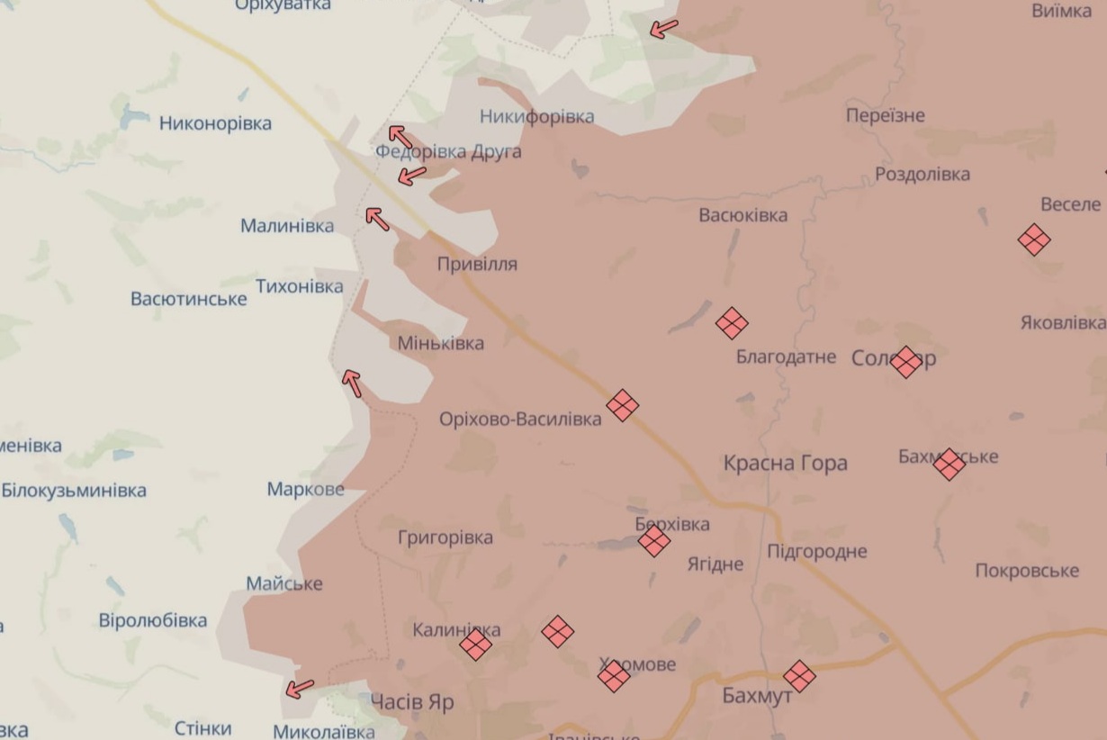 Орієнтовна карта бойових дій станом на 5 червня о 23:42 / DeepStateMap Орієнтовна карта бойових дій станом на 5 червня о 23:42 / DeepStateMap