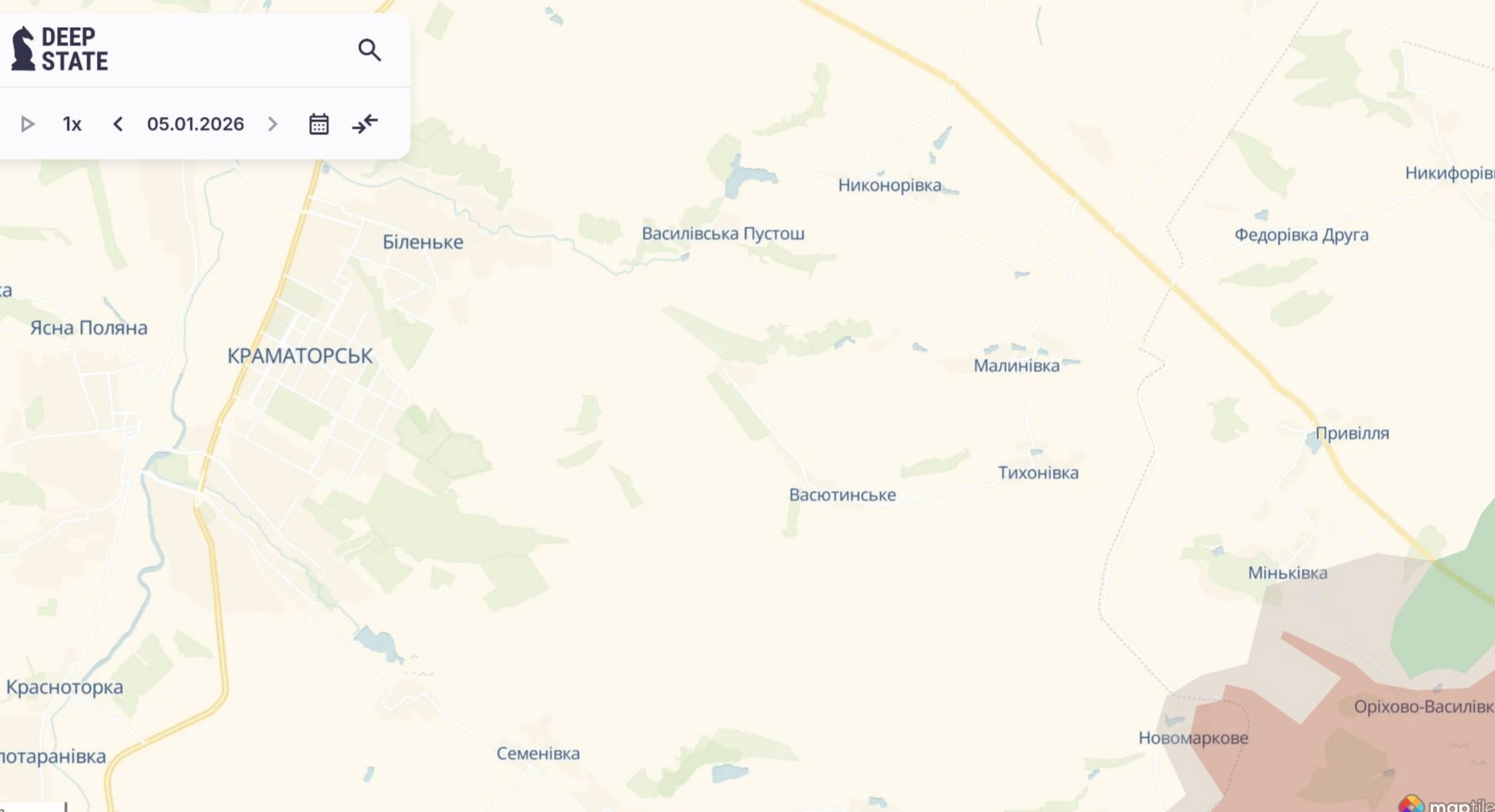 Орієнтовна карта бойових дій на 5 січня о 23:33/DeepStateMap
