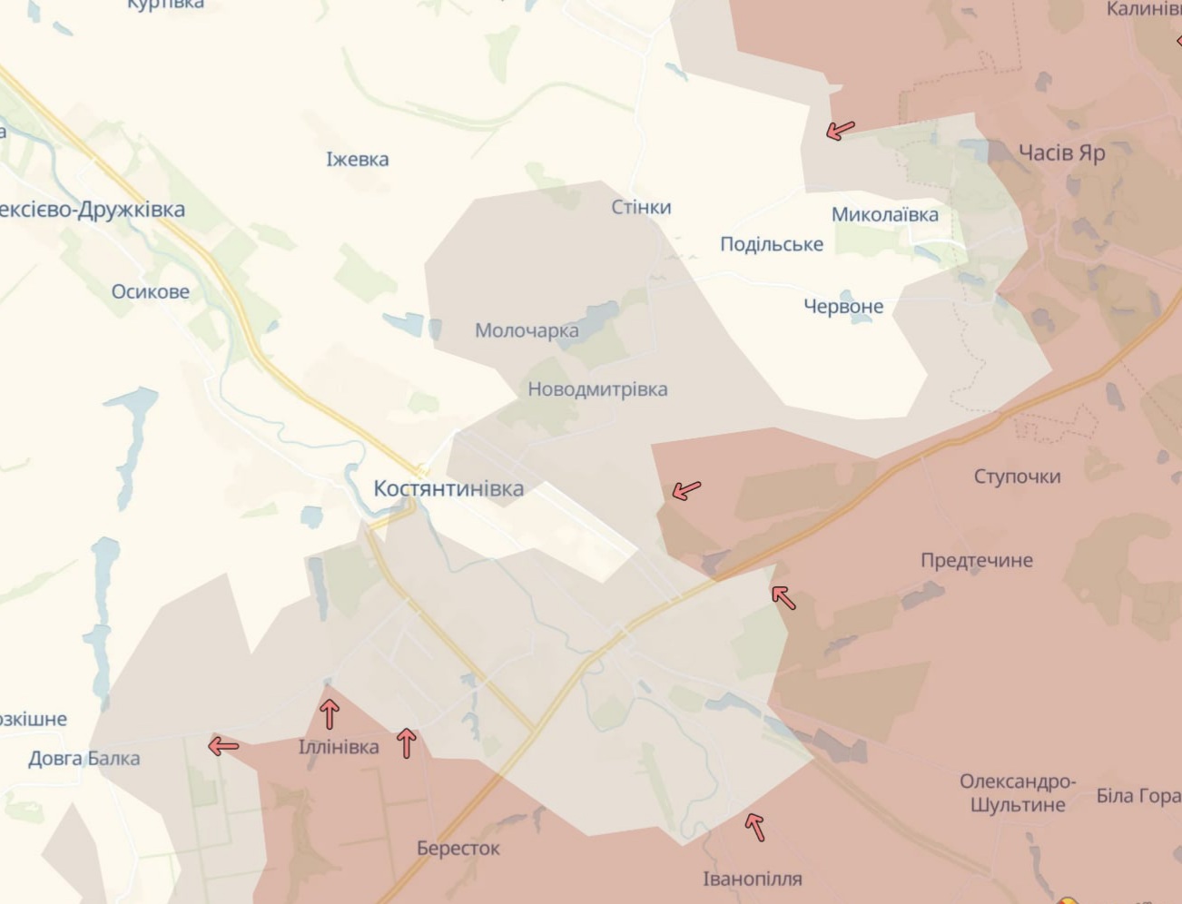 Орієнтовна карта бойових дій на 8 серпня о 22:34/DeepStateMap