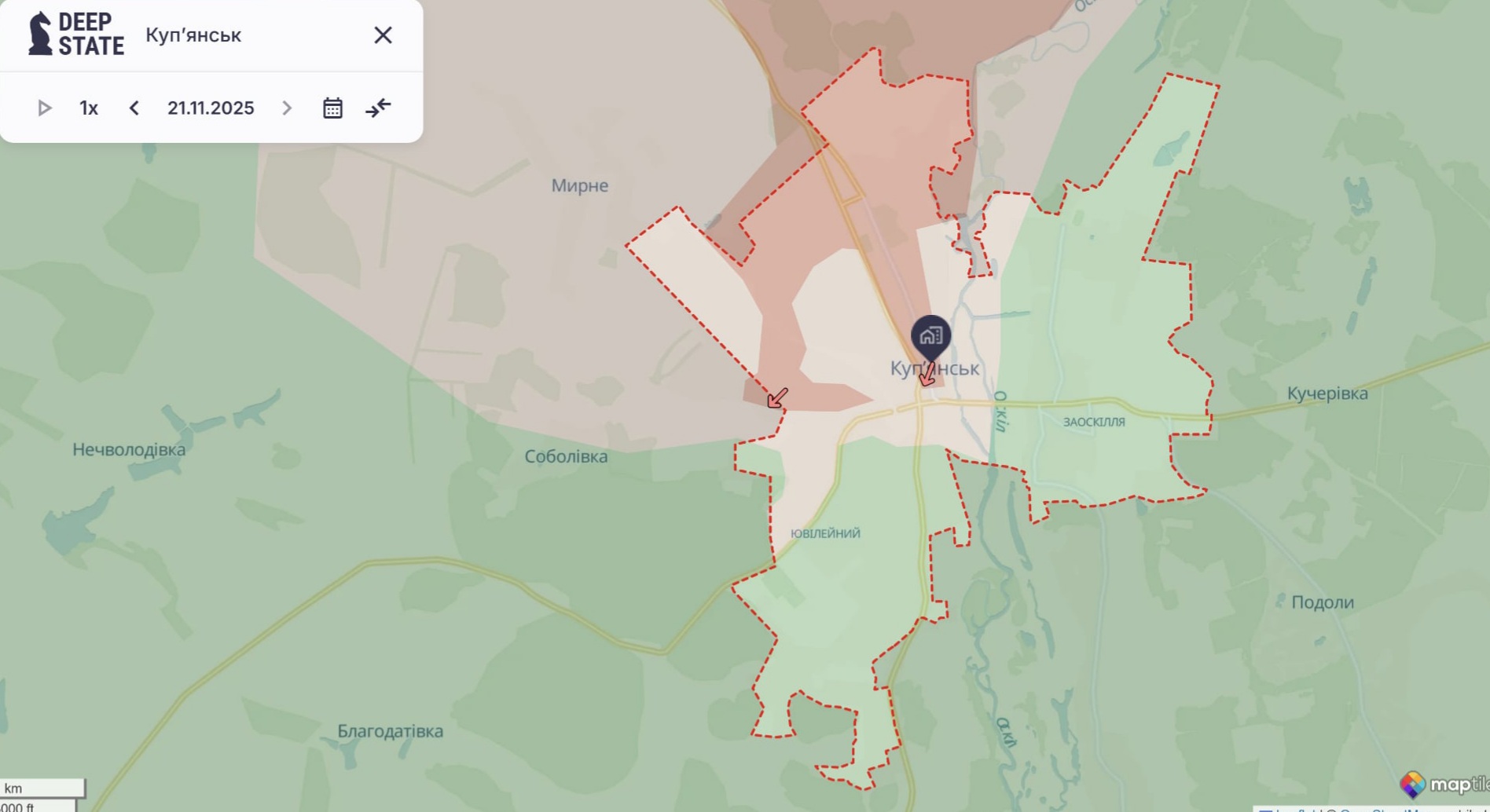 Ориентировочная карта боевых действий на 21 ноября в 22:45/DeepStateMap Ориентировочная карта боевых действий на 21 ноября в 22:45/DeepStateMap