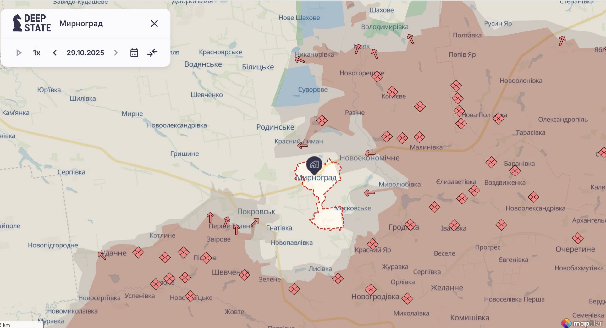 Ориентировочная карта боевых действий на 30 октября в 11:00/DeepStateMap