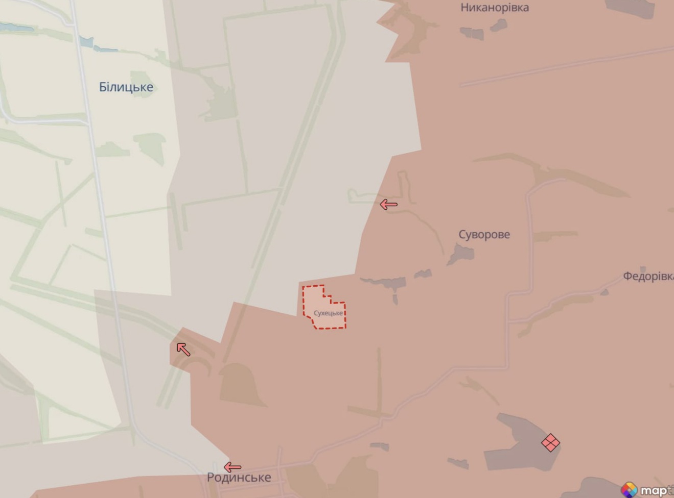 Орієнтовна карта бойових дій на 1 серпня о 22:24/DeepStateMap