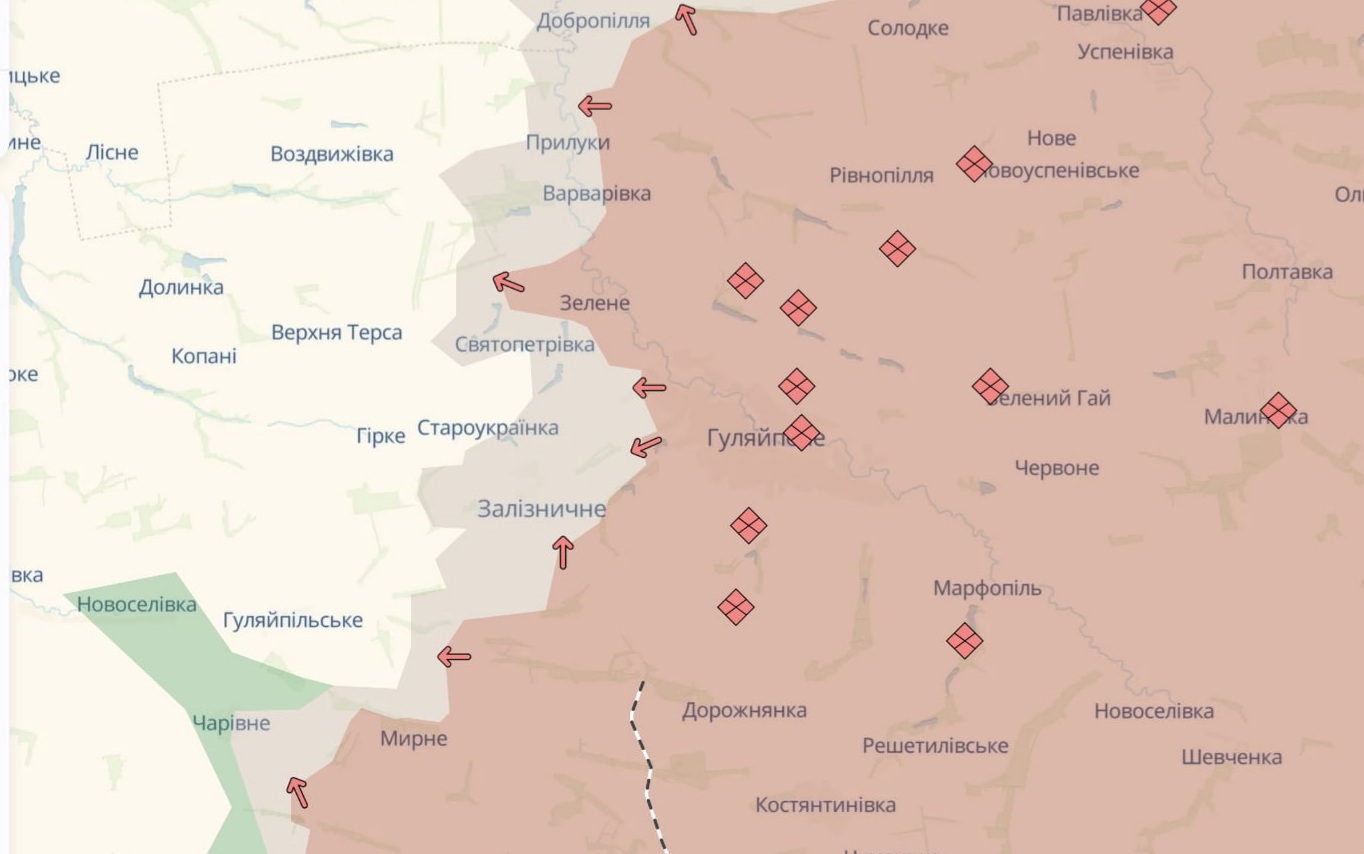Орієнтовна карта бойових дій станом на 8 червня о 23:58 / DeepStateMap
