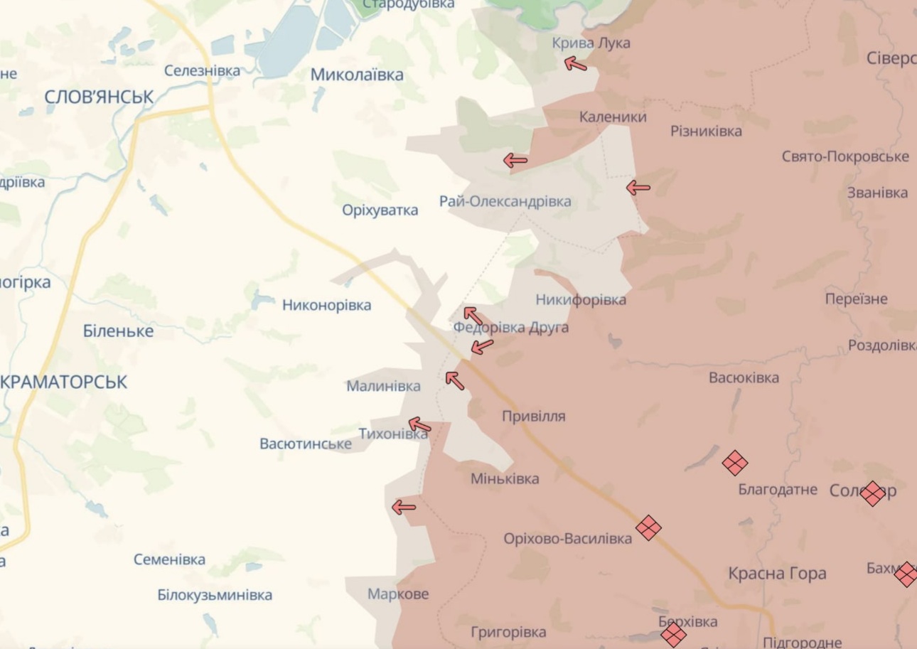 Орієнтовна карта бойових дій на 22 серпня о 14:41/DeepStateMap