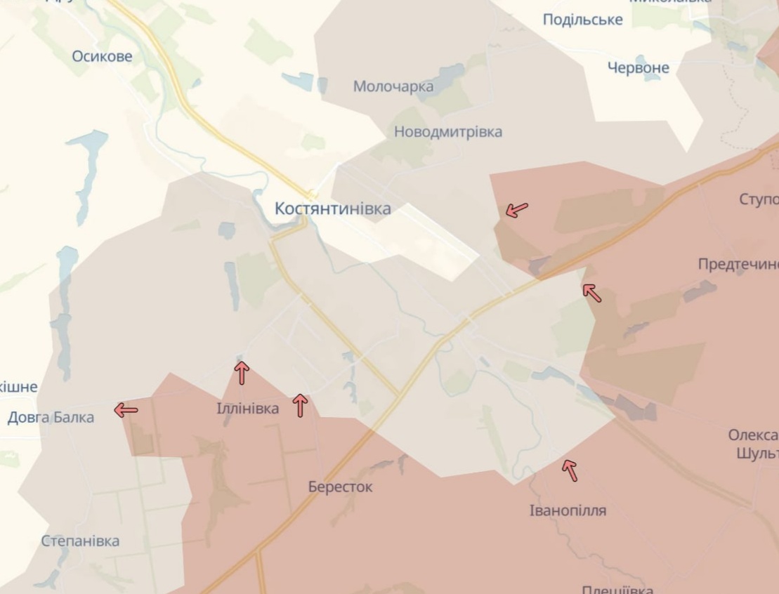 Орієнтовна карта бойових дій на 22 серпня о 14:41/DeepStateMap