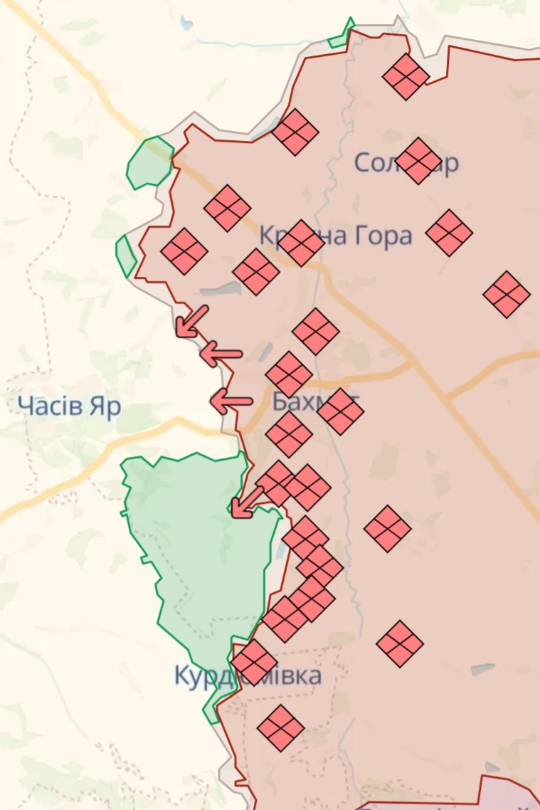 Часов Яр хотят захватить российские войска - карта - новости Украины - ZN.ua