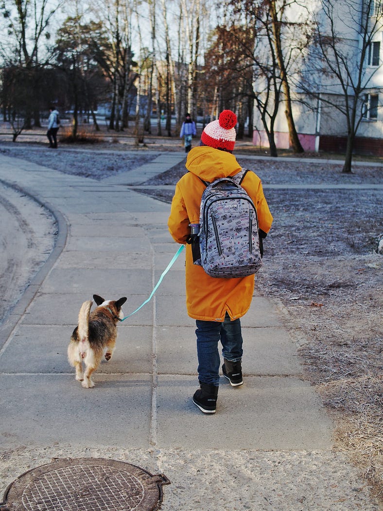 Боня з Авдіївки проводжає Лева з Бахмута до школи Боня з Авдіївки проводжає Лева з Бахмута до школи