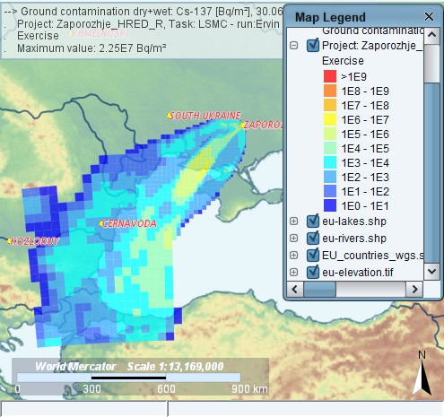 Імовірна зона ураження при аварії на ЗАЕС