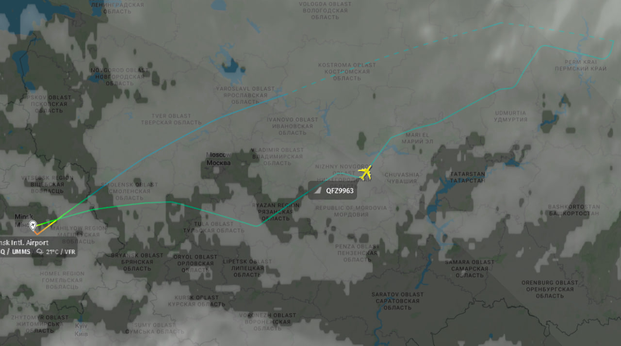 Санкційний Boeing із Тегерана прилетів до Мінська, а потім літав над РФ