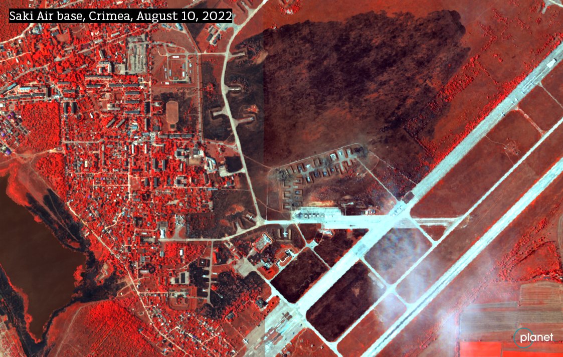 Новофедоровка – Появились новые спутниковые снимки взрыва на аэродроме  «Саки» - ZN.ua