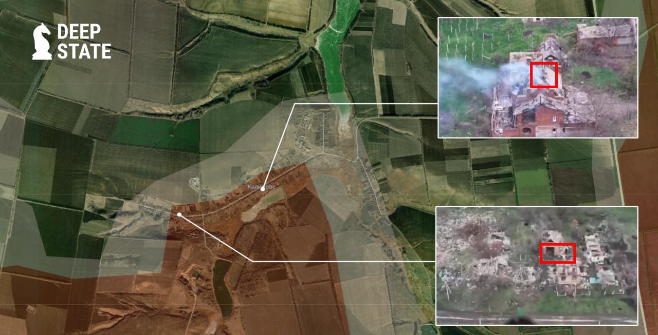 Лінія фронту в районі Калинового станом на 18 квітня / DeepStateMAP