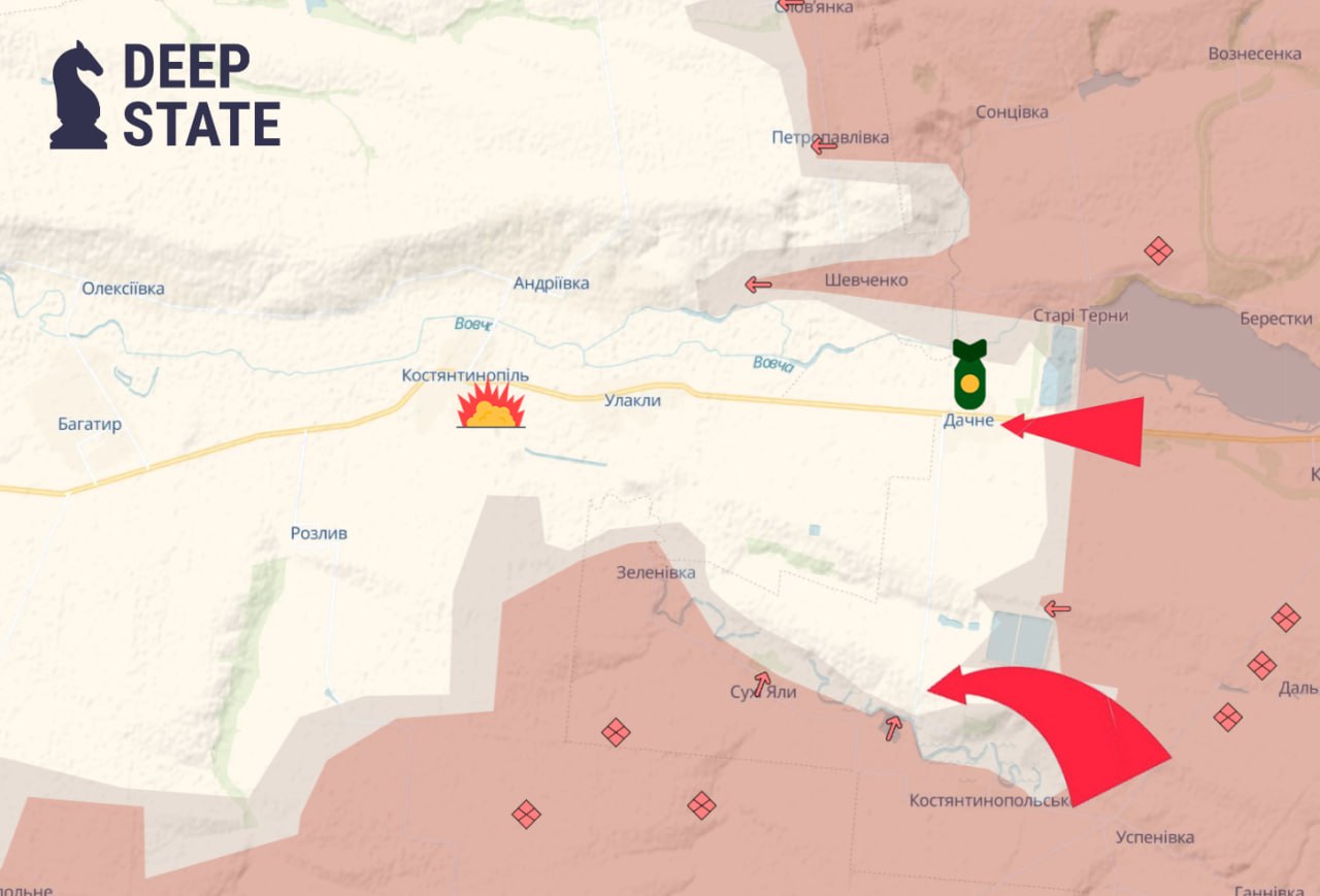 Лінія фронту в районі Курахового станом на 11 січня / DeepStateMAP