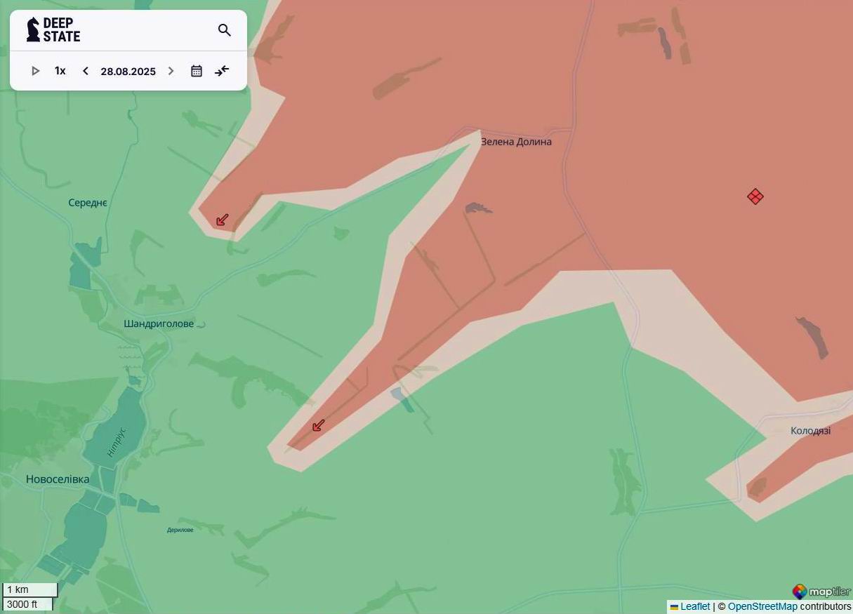 Лінія фронту на лиманському напрямку станом на 28 серпня/DeepStateMAP Лінія фронту на лиманському напрямку станом на 28 серпня/DeepStateMAP