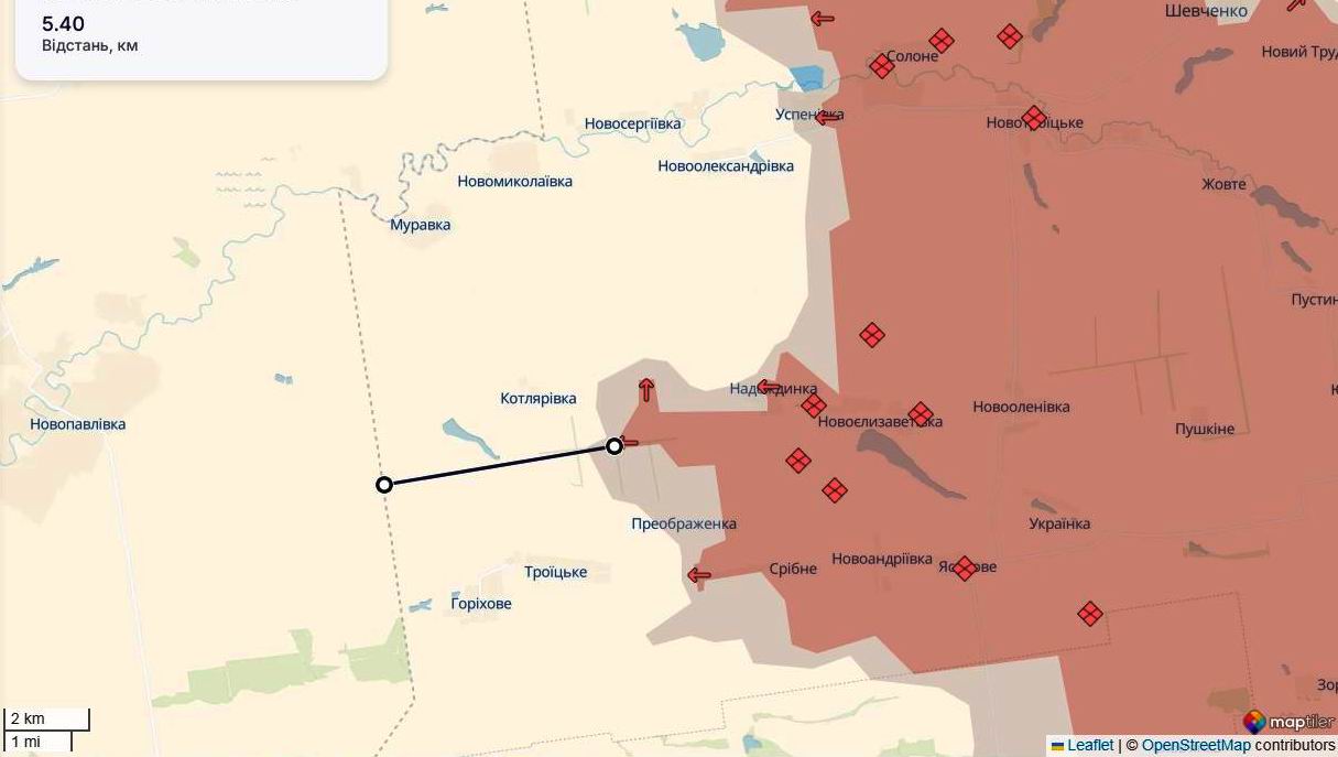 Лінія фронту на новопавлівському напрямку станом на 11 квітня / DeepStateMAP Лінія фронту на новопавлівському напрямку станом на 11 квітня / DeepStateMAP