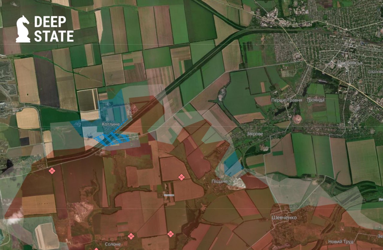 Лінія фронту на покровському напрямку станом на 27 березня / DeepStateMAP