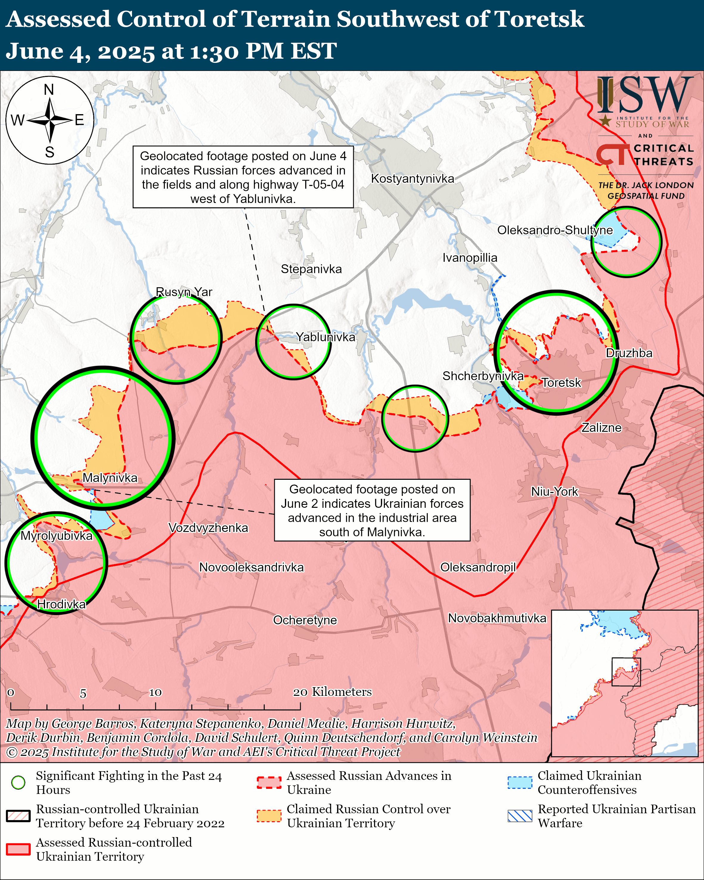 Southwest of Toretsk June 04 / ISW Southwest of Toretsk June 04 / ISW